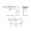 E027401 CONNECT AIR Vanity Умывальник 104 см, для монтажа соло с дизайн-сифоном или с подстольем CONNECT AIR
