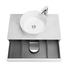 Марбл 80 Тумба-умывальник Слэйт/Белый матовый (Mila,Одри,Лола)