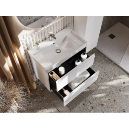 Ona Тумба под раковину 800, белый матовый 2 ящика (подходит раковина ZRU9307562,732799C000,73279A4000,732700C000 / 732700B000)