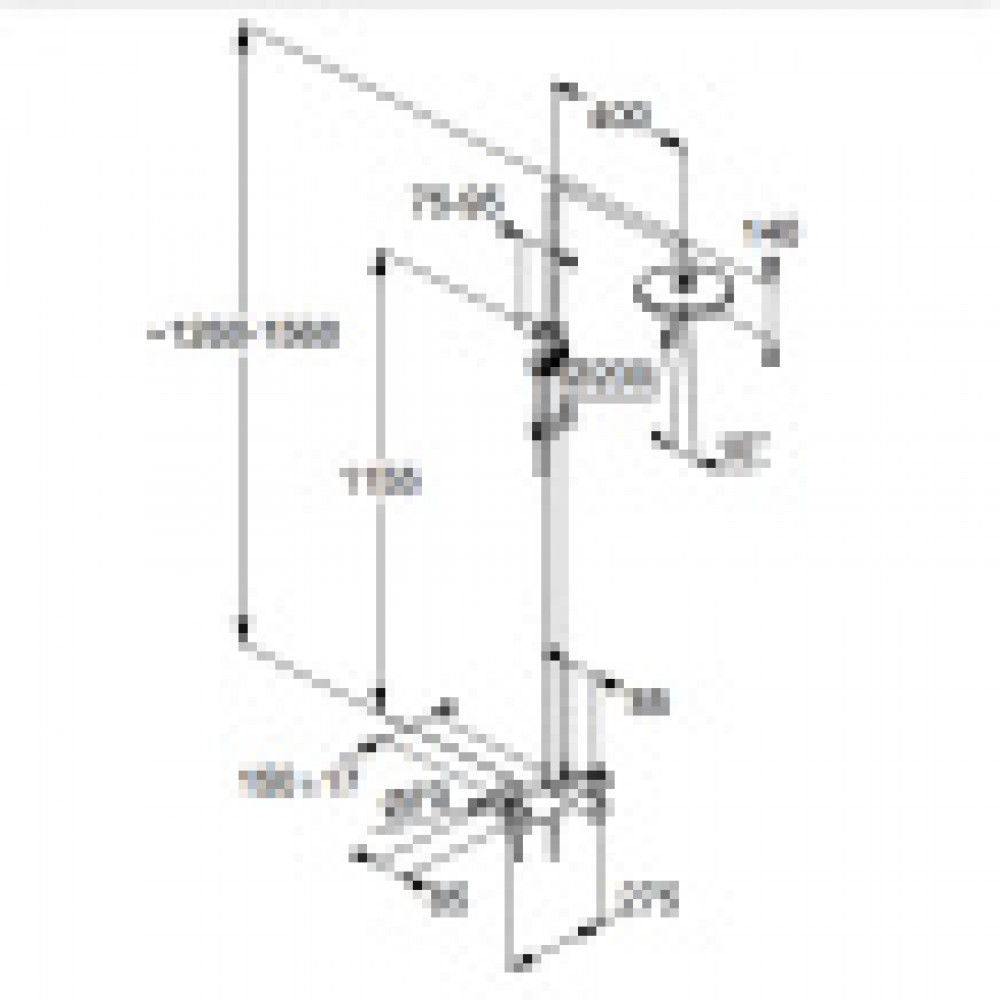 KLUDI LOGO DUAL SHOWER SYSTEM Душевая система со смесителем для ванны и душа, арт. 6808305-00