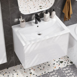 Сохо 75 Тумба Белый глянец (БЕЗ УМЫВАЛЬНИКА"Элина-75")