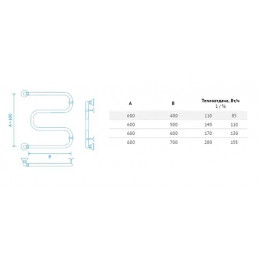 Полотенцесушитель Вид 37 (1") М-образный 60*50 (некомплект)