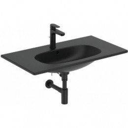 T3509V3 TESI BLACK Vanity Умывальник 80 см для монтажа соло с дизайн-сифоном или с подстольем TESI 80 см