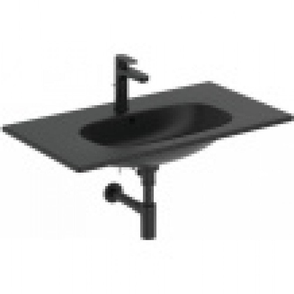 T3509V3 TESI BLACK Vanity Умывальник 80 см для монтажа соло с дизайн-сифоном или с подстольем TESI 80 см