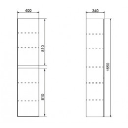 Пенал Мила (400*165*340) универсальный