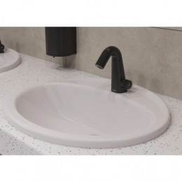 Смеситель Космо для раковины, электронный, 220В/6В, черный матовый