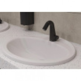 Смеситель Космо для раковины, электронный, 220В/6В, черный матовый