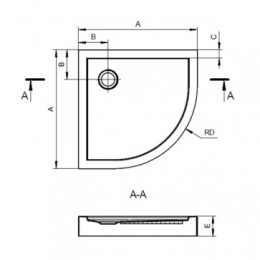 ПАЛЕРМО Поддон акриловый четверть круга 80Х80 белый