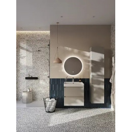 Ona Тумба под раковину 600, бежево-серый матовый 2 ящика (подходит раковина ZRU9307561, 732799E000, 73279A8000)