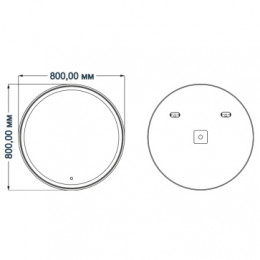 AZARIO зеркало Olivia влагостойкое с подсветкой 800*800