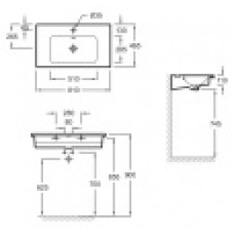 EXAE112-00 VOX Подвесная раковина-столешница 81 x 46 см