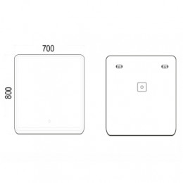 AZARIO зеркало-шкаф Adriana 1П с подсветкой 700*800