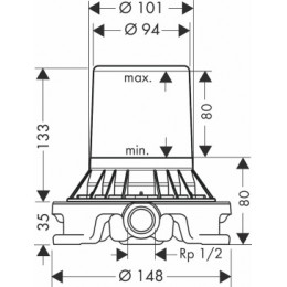 10452180 Скрытая часть для смесителя для ванны