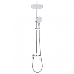 Душевая колонна с трехрежимной лейкой, со смесителем для ванны, с поворотным изливом, круглая, хром, Azario AZ-20R ARIZONA ROUND