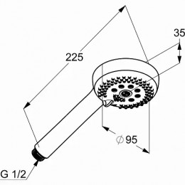 KLUDI LOGO душевая лейка 3S DN15, черный мат.