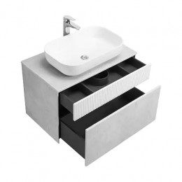 Марбл 80 Тумба-умывальник Слэйт/Белый матовый (Mila,Одри,Лола)