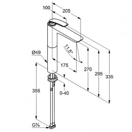 KLUDI BALANCE Смеситель на умывальник, высота 334 мм, белый/хром DN 10, арт. 522989175