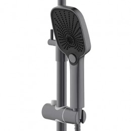 Conda Душевая система с квадратным тропическим душем, серый графит