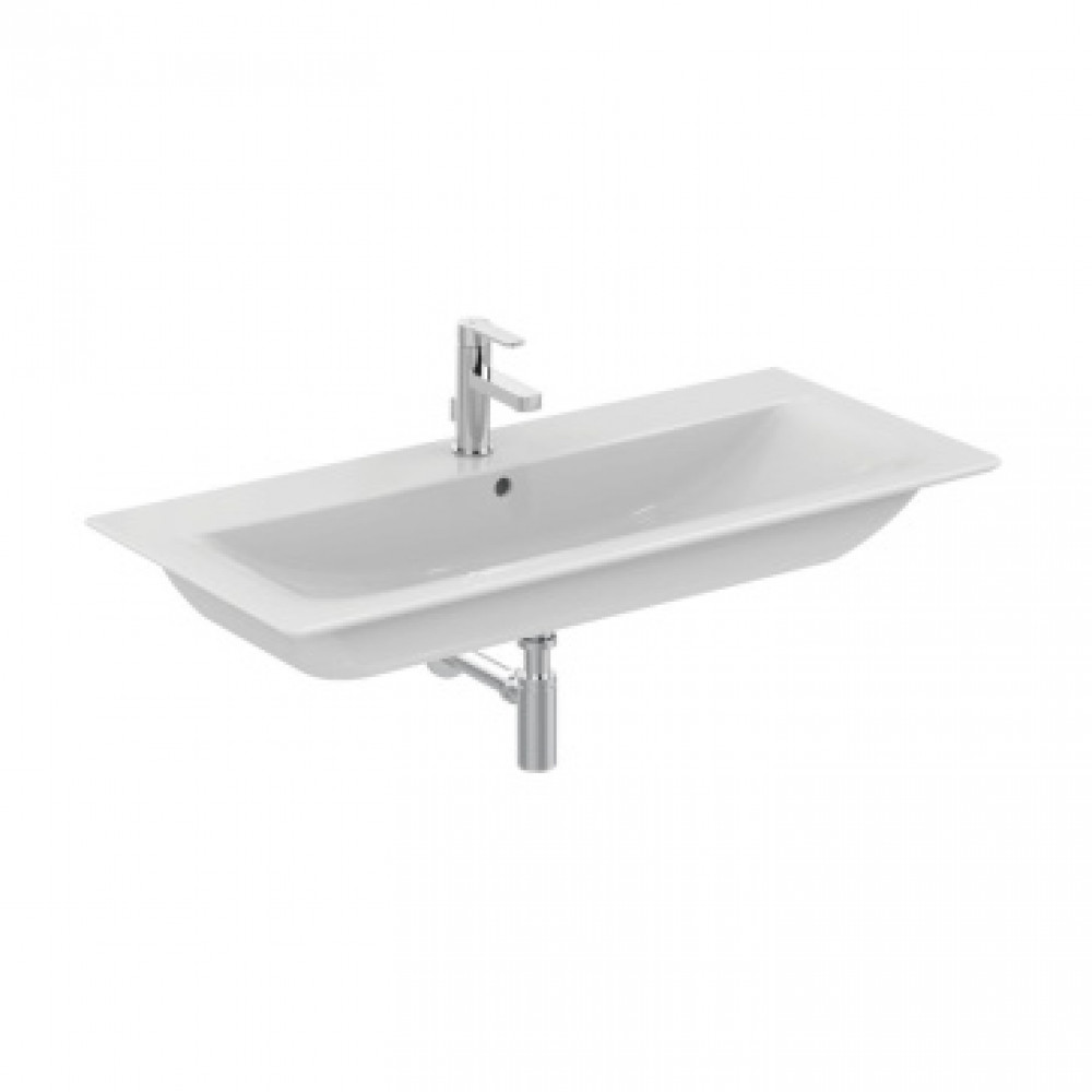 E027401 CONNECT AIR Vanity Умывальник 104 см, для монтажа соло с дизайн-сифоном или с подстольем CONNECT AIR