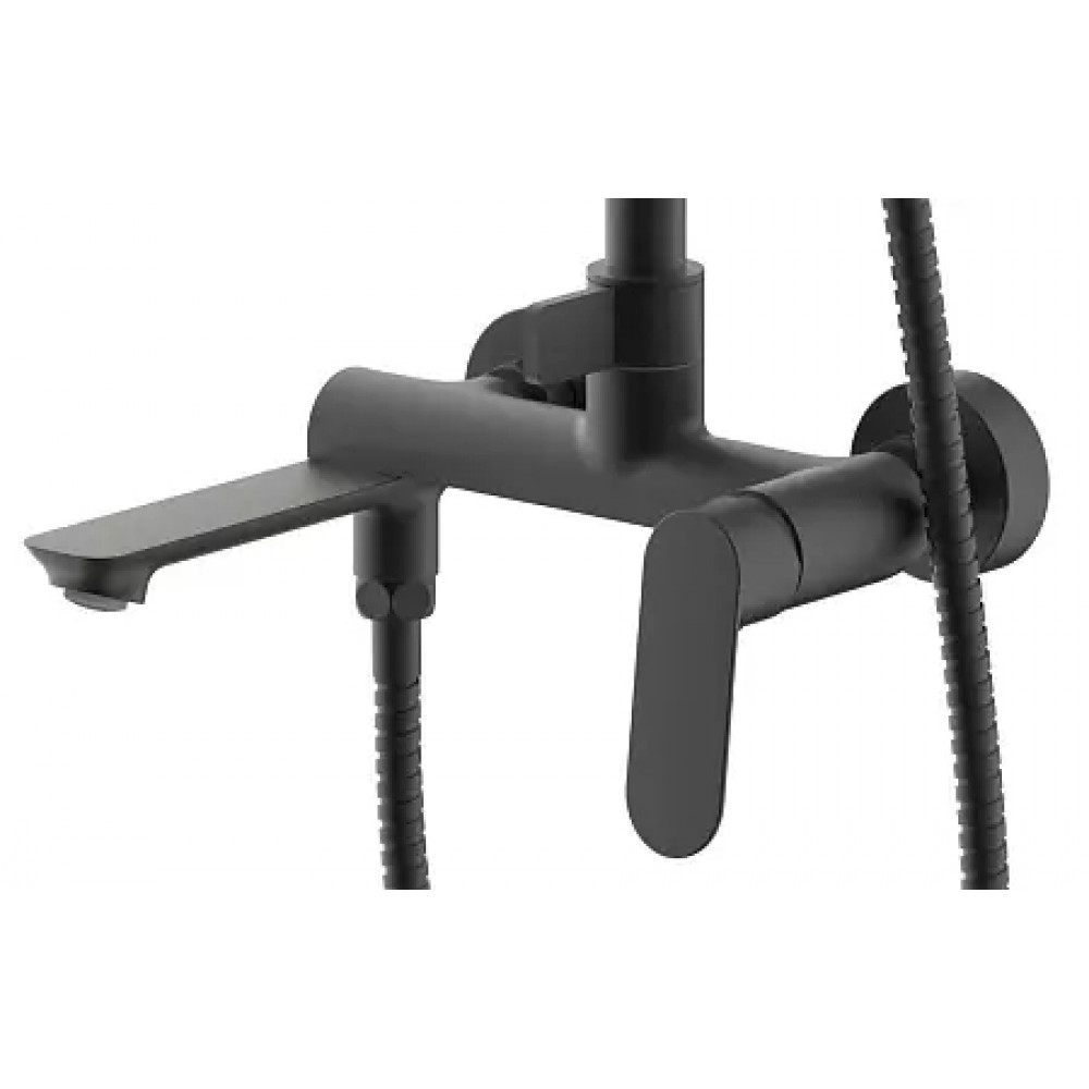 Alanti Душевая система с квадратным тропическим душем, черный матовый