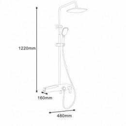 Душевая система с поворотным изливом, хром/белый, AZ-801 