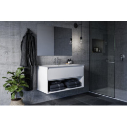 E027401 CONNECT AIR Vanity Умывальник 104 см, для монтажа соло с дизайн-сифоном или с подстольем CONNECT AIR