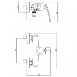 REULEAUX Смеситель для душа с полным душевым набором, хром