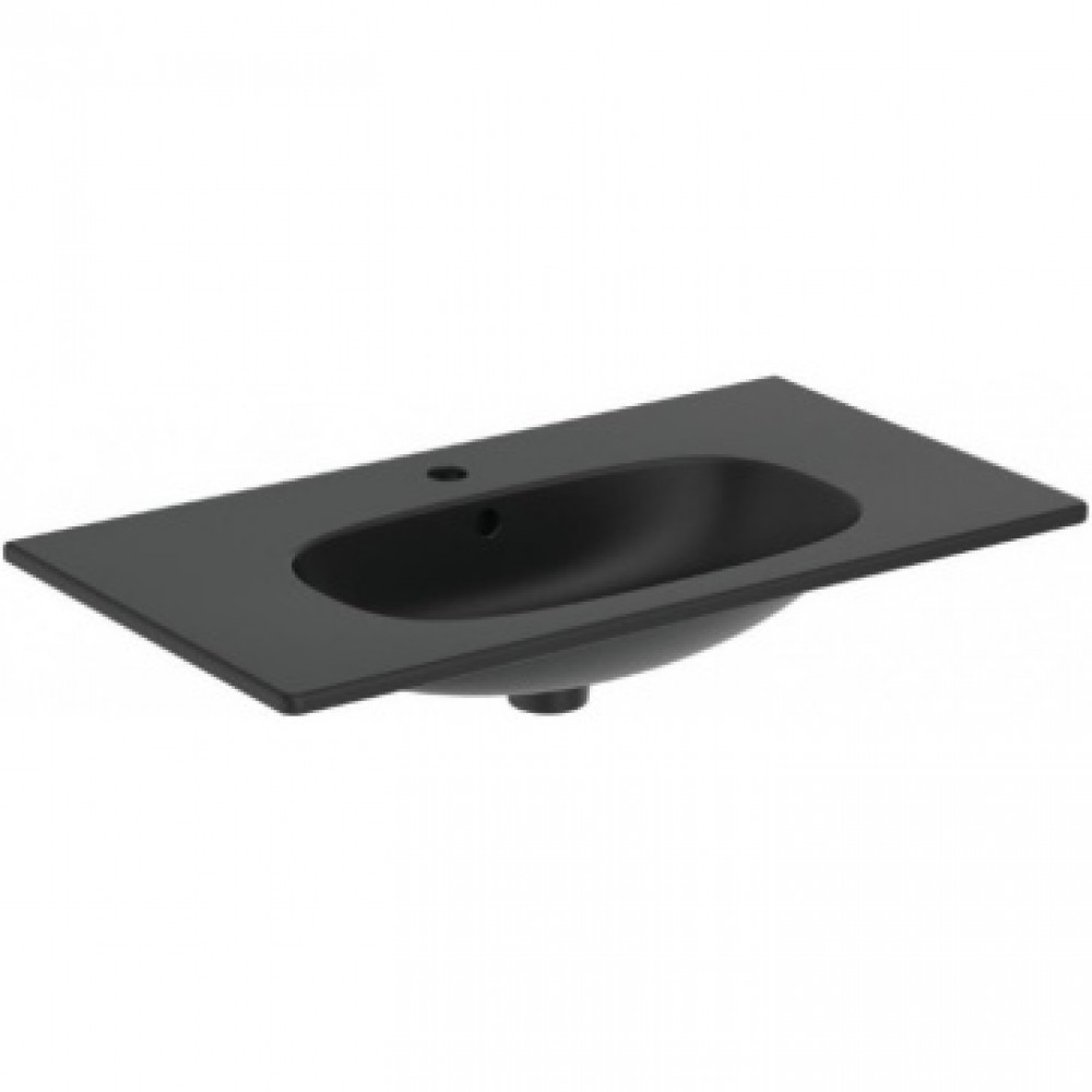 T3509V3 TESI BLACK Vanity Умывальник 80 см для монтажа соло с дизайн-сифоном или с подстольем TESI 80 см