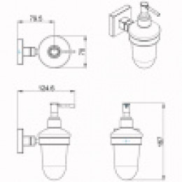 RINA Дозатор жидкого мыла стеклянный подвесной, хром