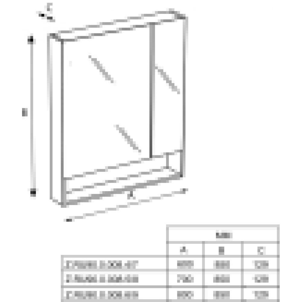 Z_THE GAP ORIGINAL Шкаф зеркальный 800 мм, фиолетовый