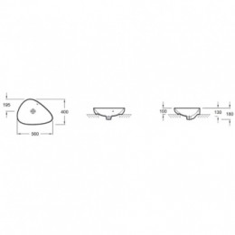 EVI102-00 NOUVELLE V Накладная раковина-чаша, 56х40 см, белая