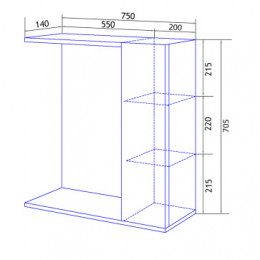 Зеркало-шкаф Дина 75 (750*700*140) правое