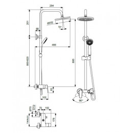 Душевая система с однорукоятковым смесителем для душа, VIDIMA BALANCE BA271AA