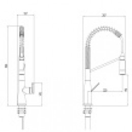 Смеситель выдвижной для кухни, черный