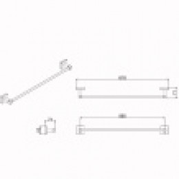 RINA Полотенцедержатель трубчатый одинарный 60 см, хром