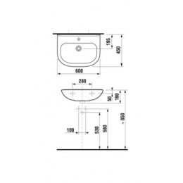 DEEP BY JIKA (OLYMP) Раковина 600 мм, уст.компл.