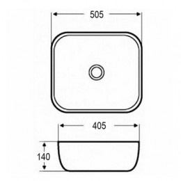 AZ-2143 SP Раковина накладная. Размер 505*405*140 глянец белая