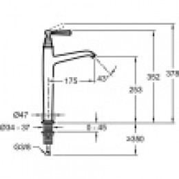 E24309-CP CLEO 1889 Высокий смеситель для раковины без д/к, хром