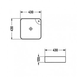 AZ-2194 Раковина накладная (430*430*120) мм белый глянец