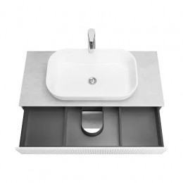 Марбл 100 Тумба-умывальник Слэйт/Белый матовый (Mila, Одри, Лола)