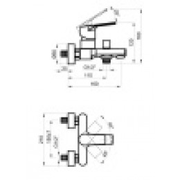 TREYA Смеситель для ванны с коротким изливом, белый матовый