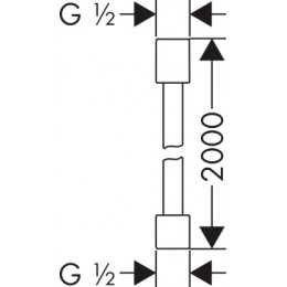 28284000 AXOR Starck Душевой шланг с металлическим эффектом, 2,00 м