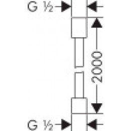 28284000 AXOR Starck Душевой шланг с металлическим эффектом, 2,00 м