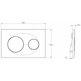Панель смыва, белая, круглая, AZARIO