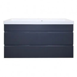 Комплект Тумба Эстима 100/2 подвесная с раковиной Астория 100 Графит