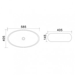 AZ-428 Раковина накладная белый глянец 58,5*40,5*14,5