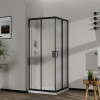 AZ-R06-90-MB-CHC Душевое ограждение PARIS SQP-90х90х195-MB-CHC, стекло шиншила  5 мм, профиль матовый черный