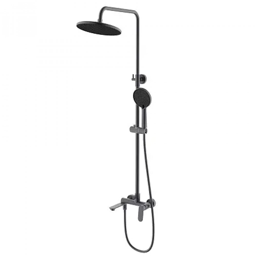 Alanti Душевая система с круглым тропическим душем, серый графит