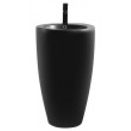 COMELLA Раковина напольная отдельностоящая круглая черная матовая. Размер 500х500х830 мм