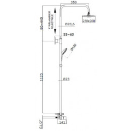 Душевая система со смесителем для душа, хром, TREYA